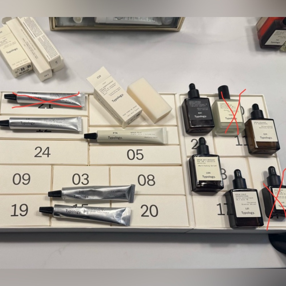 Typology partial Advent Calendar items